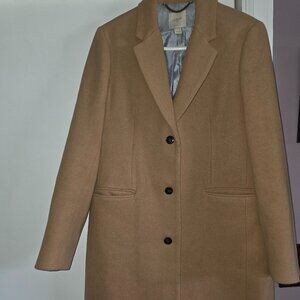 J.Crew Camel Wool Blend Topcoat Women's Size 12 Classic Car Coat